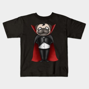 Cute Pug In Vampire Costume Kids T-Shirt